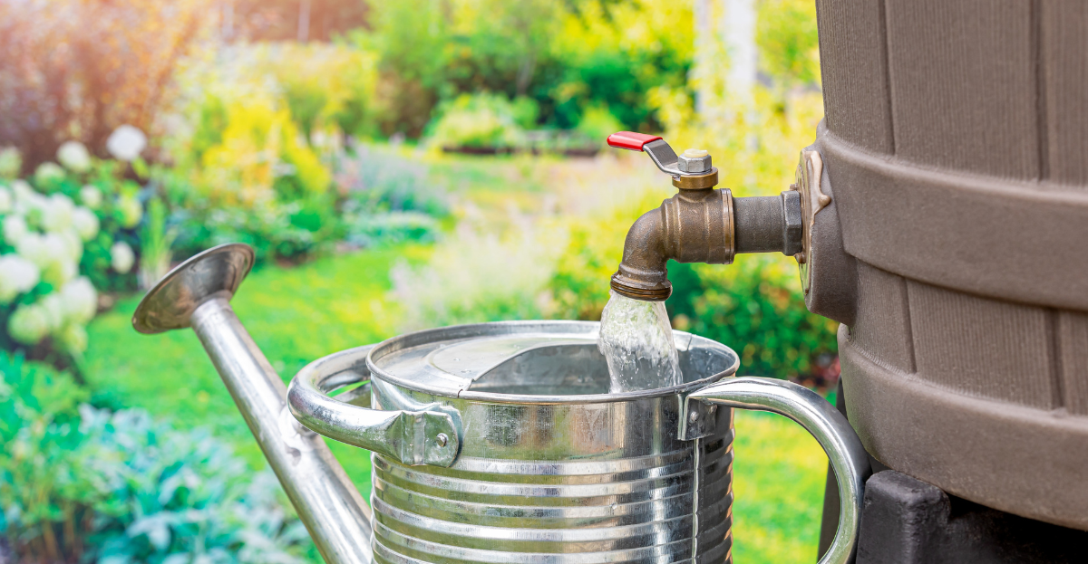Watering can being filled